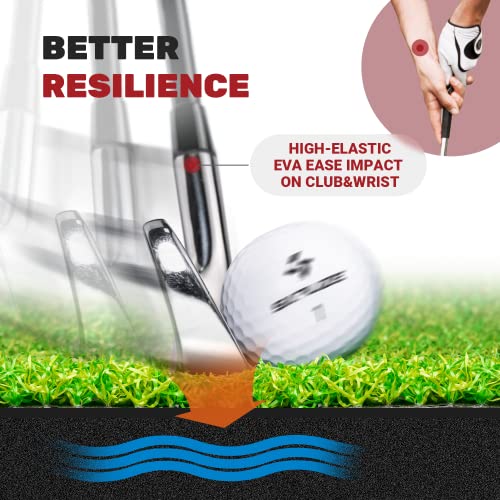 Saplize Large Size Golf Hitting Mat With Golf Ball Tray & Heavy Duty Base, 2-In-1 Golf Turf Grass Mat, Rough And Fairway For Hitting, Chipping And Putting Golf Practice And Training Mat #TOP4