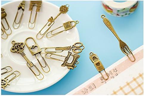 16 pcs/Lot Vintage Metal Bookmarks Paper clip, Book marker page holder stationery office School supplies