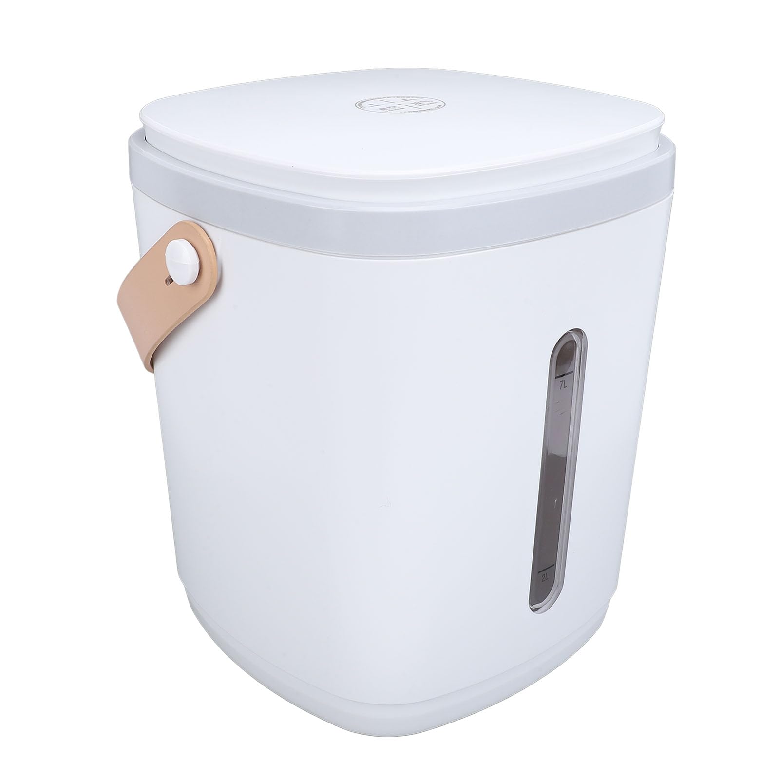 Contenitore per la Conservazione del Riso Sottovuoto, Grande, Portatile, da 8 Litri, per la Domestica, con Design Sigillato e Misurino (Grigio)