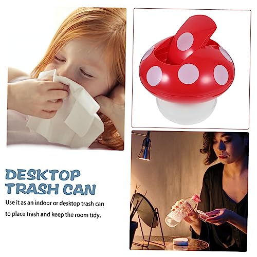 Holibanna Kreativer Tischabfalleimer mit Deckel Lustiger Mülleimer für Büro Zuhause Mini Abfalleimer im Mushroom Design für Schreibtisch und Wohnaccessoire – Bild 5