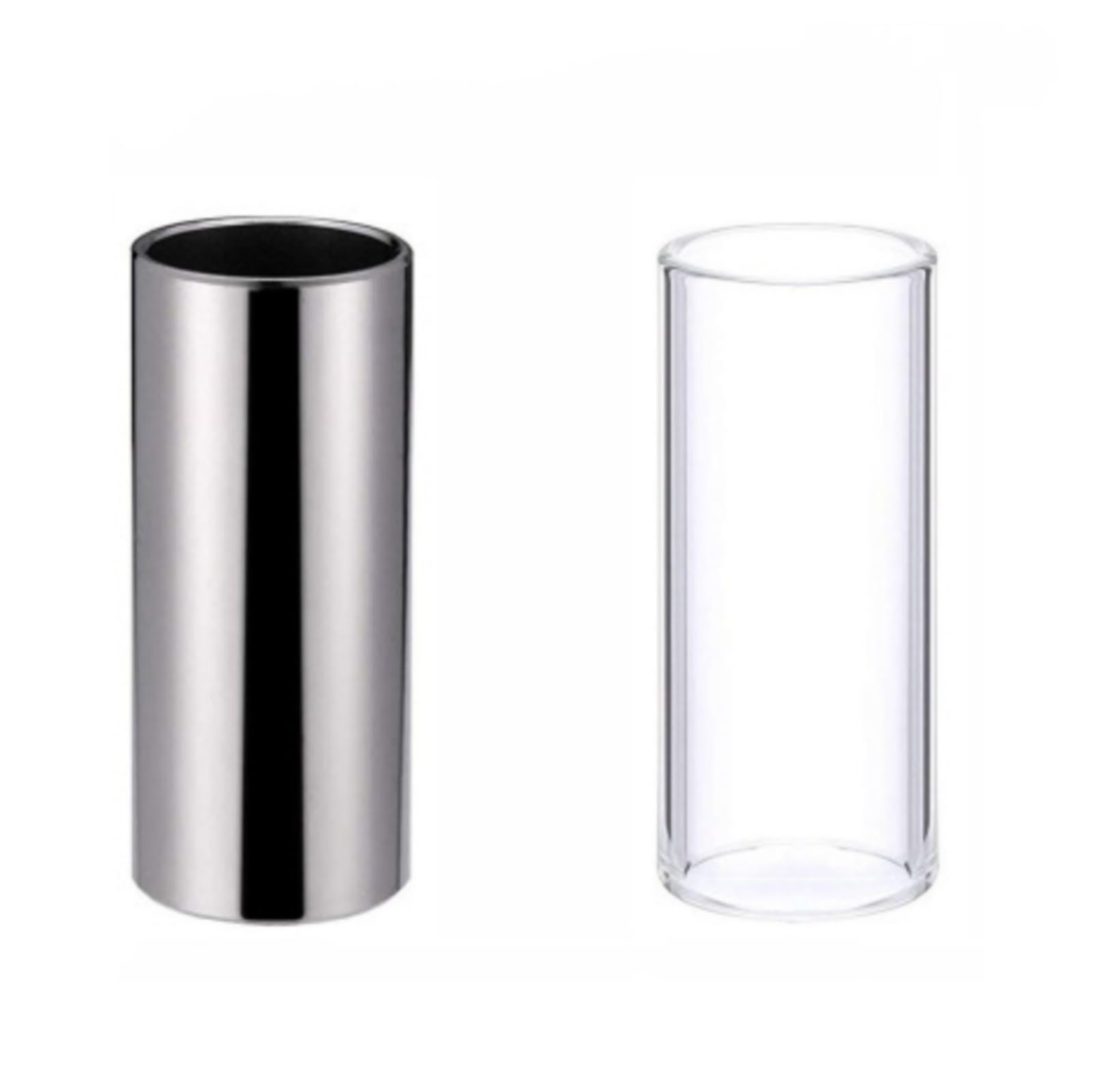 2 pièces Guitare Slider,Glass et Guitar Steel Slide, Slide de Guitare Protection Joint De Doigt Anti-Douleur Slider Guitaren Instrument Accessoire