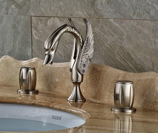 Mitigeur mural lavabo anti-trace nickel brossé trois trous durable