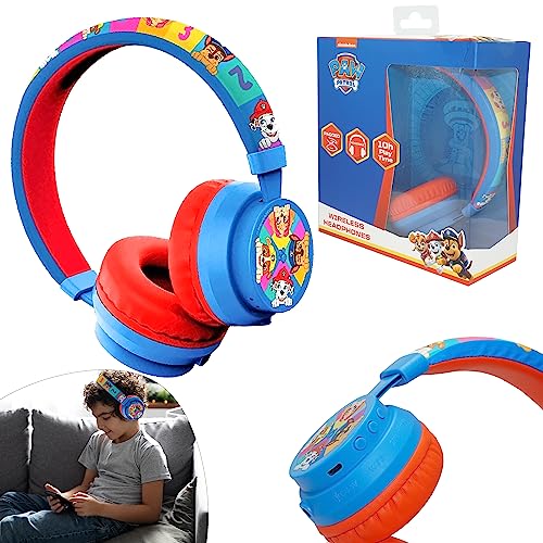 Paw Patrol 5.1 Wireless Headphones with Built In Microphone, Adjustable Padded Ear Cushions, Kids Friendly Stereo Sound, Rechargeable 10 Hours Play Time