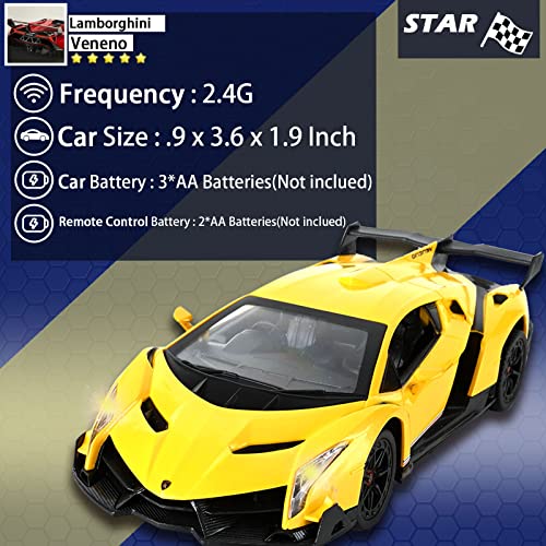 Guokai Remote Control Car, 1/24 Scale Rc Sport Racing Toy Car, Compatible With Lamborghini Veneno Model Vehicle For Boys Girls #TOP2