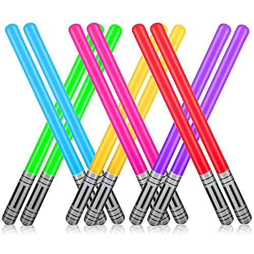 PHOGARY 12 PCS Gonflable Ballon Sabre Bâton pour Fête Fournitures Parti Faveurs Ballons 6 Couleur (12 PCS)