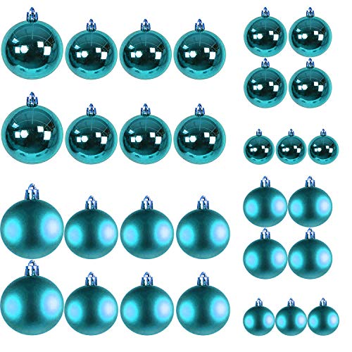 Mojawo 30tlg. Christbaumkugeln Schmuckkugeln Petrol...