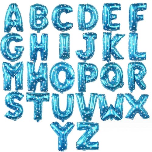 1 globo de aluminio de 40,6 cm con letras del alfabeto, azul-D, 16 pulgadas