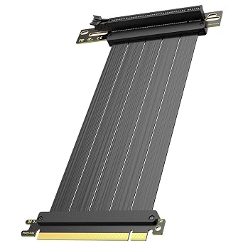 PCI-E 4.0 Riser Cable,High Speed Flexible Vertical GPU Mount Cable PCIe 4.0 x16 for AMD Radeon RX7000/RX6000 Series and GeForce RTX 40/30 Series 150mm/15cm/0.49ftPCIEX16G5 Link ModelGEN4