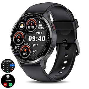 HOAIYO Smart Watch (Call Receive/Dial), 1.5″ Smartwatch with Call/Text/Heart Rate/Sleep/Calories Counter Game, IP68 Waterproof 100+ Sports Mode Fitness Tracker for iPhone Android Phones for Men Women