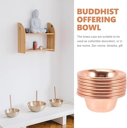 Miniatura 5 de Cabilock 7 tazas de latón para rituales, meditación, manchar, cuencos de agua divinos para templos, espacios zen, ligero, fácil de limpiar,