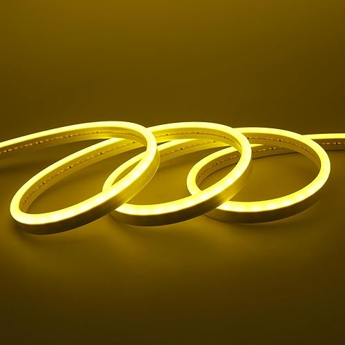 Vista 24 de KISUFU Luces de neón LED de 24 V 2835 CC, cuerda de luz LED regulable, IP67 impermeable 120 LEDs/m, tira de luces LED de silicona, letrero flexible