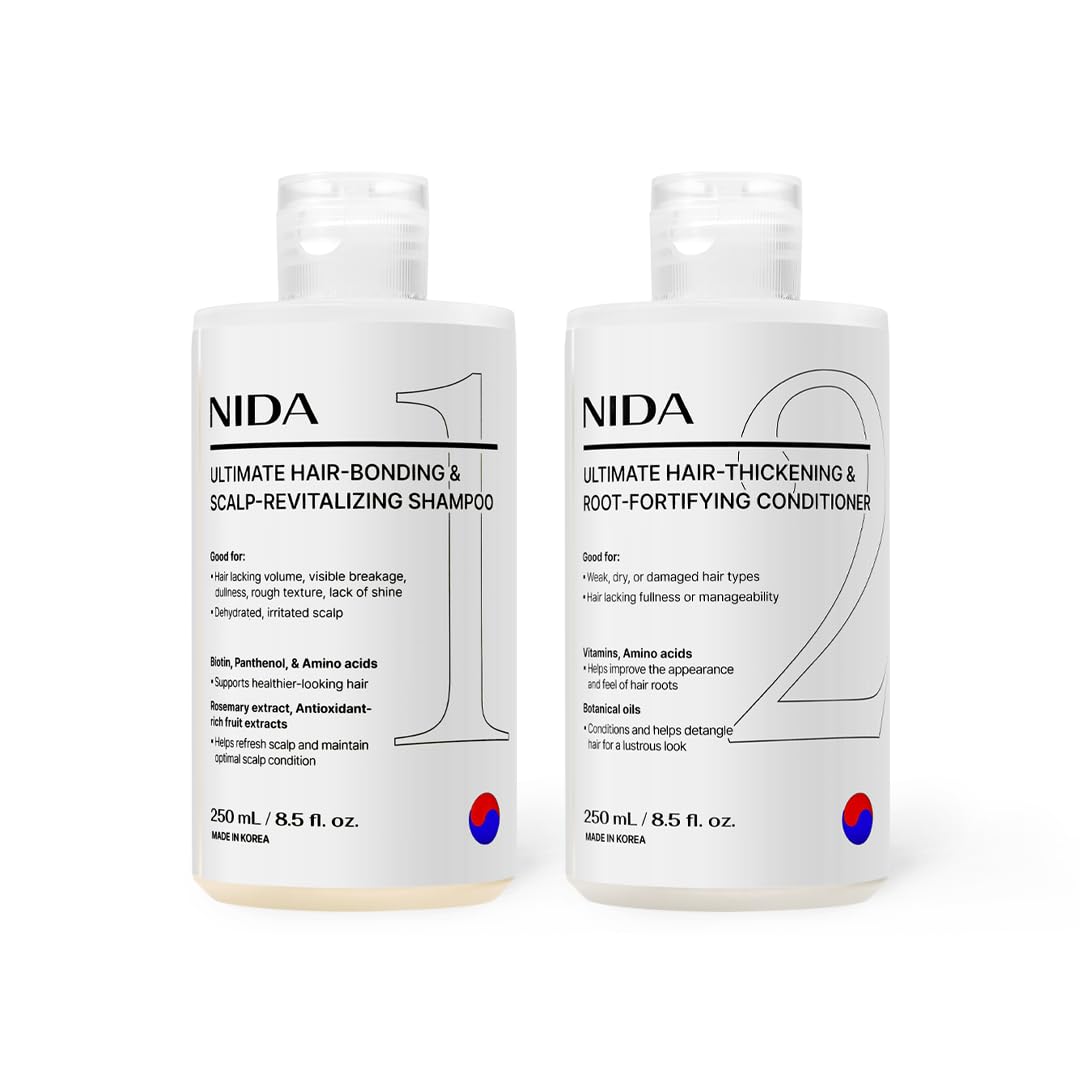 NIDA Ultimate Hair Scalp Care Set (Shampoo & Conditioner) | Leaves Hair Feeling Soft & Shine, Strengthens & Nourishes All Hair Types