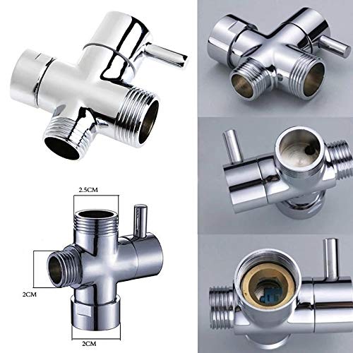 Bidet T-Adapter 3-Wege-Ventil – Mit Dichtung, Für Duschkopf, Toilette, Bidet-Aufsatz, Maße 6,9 X 33 Cm