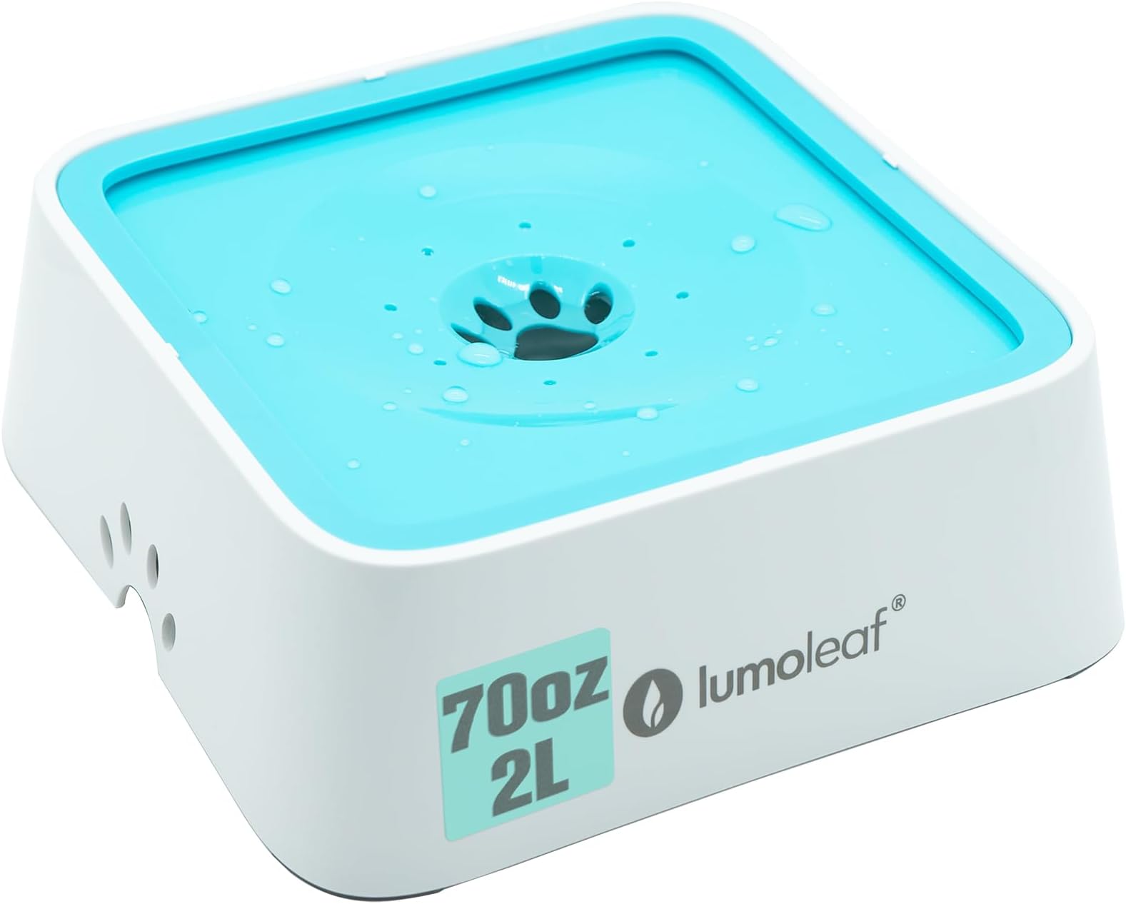 LumoLeaf 70oz Dog Water Bowl, No Spill Dog Water Bowl 2 Liter Large Capacity, Non-Slip Slow Water Feeder Dispenser with Replacement Filter, Vehicle Travel Water Bowl for Dogs, Cats and Pets.
