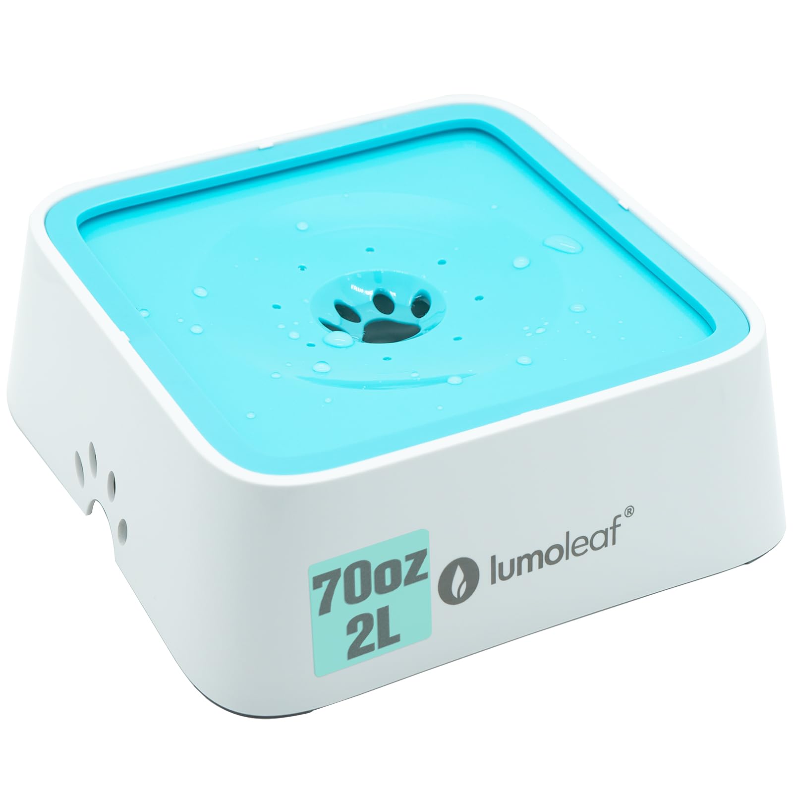 LumoLeaf 70oz Dog Water Bowl, No Spill Dog Water Bowl 2 Liter Large Capacity, Non-Slip Slow Water Feeder Dispenser with Replacement Filter, Vehicle Travel Water Bowl for Dogs, Cats and Pets.