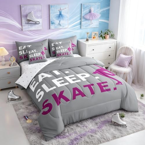 Image of Feelyou Skate Bedding Set Full Size 7 Piece for Kids Women Men