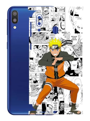 Image of AtOdds - Samsung Galaxy M20 Mobile Back Skin Sticker - Lamination - Rear Screen Guard Protector Film Wrap (Coverage - Back+Camera+Sides) (Design - Naruto Graffiti)