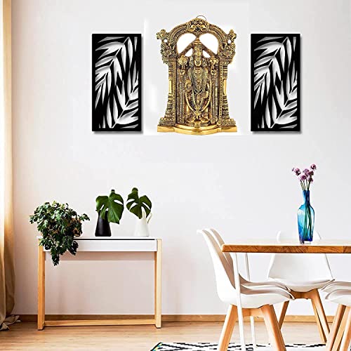 Image of Kalakriti Gold Plated Wall Hanging God Tirupati Balaji Sri Venkateswara Swamy Idol | Spiritual Home Decor| Religious Diwali Gift | Statue for Pooja Living Room Mandir Decoration, 1Pc