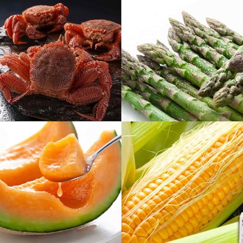 [定期便][26年4月発送開始]かに太郎 定期便Eセット(毛ガニ、アスパラ、赤肉メロン、ライオンコーン)全4回_01600