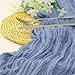 RestfulGlow 6 Pack Dusty Blue Cheesecloth Table Runner 10FT Cheese Cloth Boho Gauze Fabric Table Runner 35 x 120 Inch Rustic Sheer for Holiday Wedding Decor Baby Shower Party Decoration(Dusty Blue)