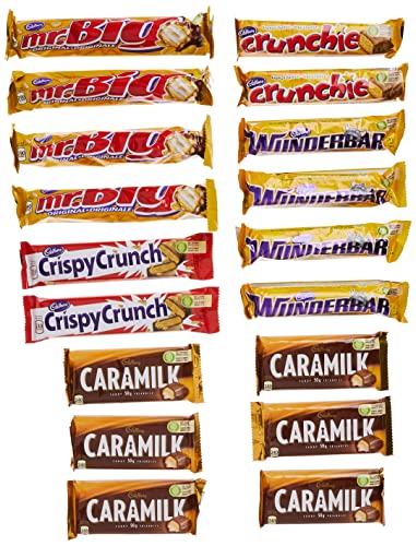 Cadbury 18 Full Size Assorted Chocolate Bars, Caramilk, Mr Big, Crispy Crunch, Crunchie, Wunderbar, 936G {Imported From Canada} #TOP3