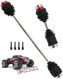 RCMYou Centor Drive Shaft Upgrades Part for 1/10 E-Maxx,Front Rear #45 Steel Centor Driveshafts CVD Hop-up,Replace #5151R,2-Pack,Black (More Powerful)