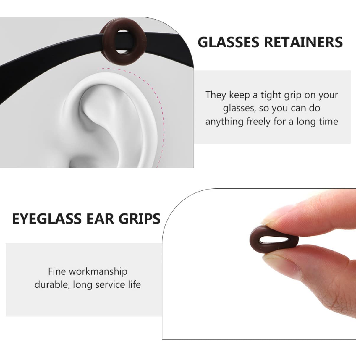 Uonlytech 5ensembles Set Antidérapante pour Lunettes Accessoires Silicone Colorés pour Écouteurs De Lunettes Idéaux pour Sport Activités Plein Air