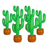 SHATCHI  Lot de 12 Cactus gonflables de Style Cowboy Mexicain pour décoration, fête hawaïenne 86 cm, Vert