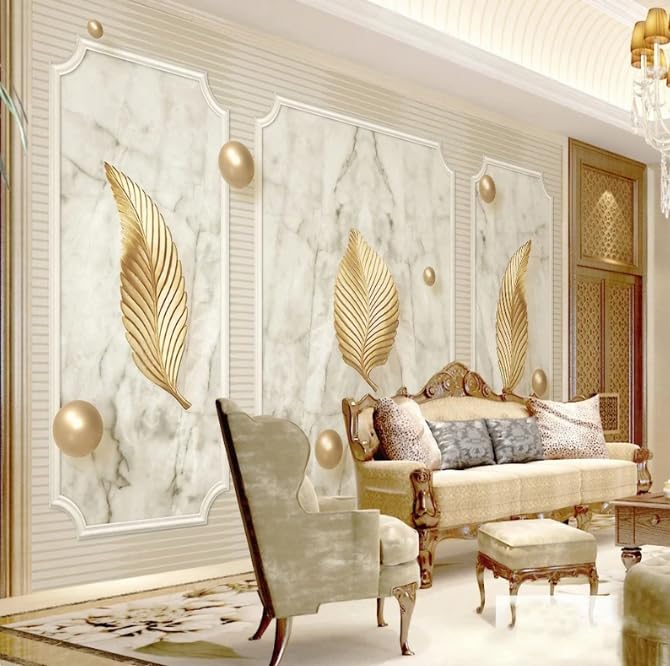 Toile de fond TV en papier peint marbre 3D pour habiller un grand mur