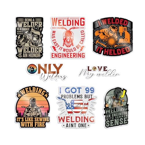Image of 10PCs Hard Hat Stickers for Adults - Waterproof Vinyl for Welding Helmet, Tool Box, Construction, Electrician, Mechanic Tools, Hydroflask - Blue Collar Sticker Accessories, Water Bottle Stickers