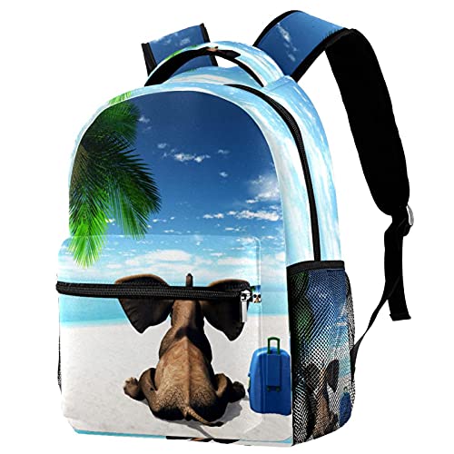 Sac à dos de voyage pour campus fille garçon motif éléphant