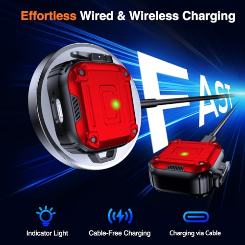 Coque AirPods 4 Chicfun Armour Lock rouge avec verrouillage de sécurité robuste