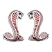 Pair 3D Metal Shelby Logo Car Emblem Cobra Snake Badge Side Fender Sticker Decal For Mustang GT500 (Silver&Red)