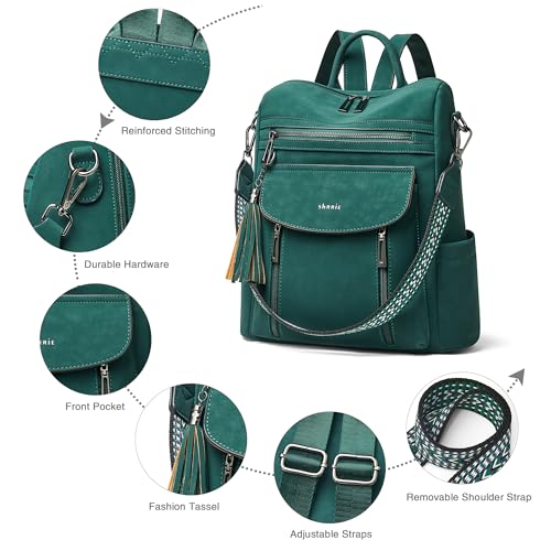 Image of Shrrie Backpack Purse for Women Fashion Leather Backpack Purse Designer Travel Backpack Convertible Shoulder Bag with Wristlet