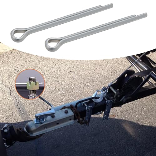 OTOTEC 2 Sätze Anhängermuttern-Kit 1 Zoll Wellenscheiben aus Karbonstahl 2,3 Zoll Lange Splintstifte Kompatibel mit 1 Zoll Wellenspindel für Anhänger Wohnmobil Boot