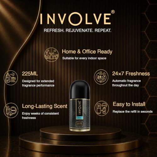 Image of Involve Luxe Combo - Aqua Cool, Festiva & Urban Fresh - Pack 3 | Automatic Room Fresheners Refill | 2200 Sprays Guaranteed | Lasts up to 60 days (225ml * 3) | Home Fresheners | Long Lasting Fragrance