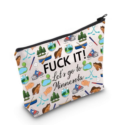 MNIGIU Minnesota Cosmetic Makeup Bag Minnesota Travel Gift Minnesota Travel Pouch Girls Trip to Minnesota Gift for Her (Go to Minnesota), Medium