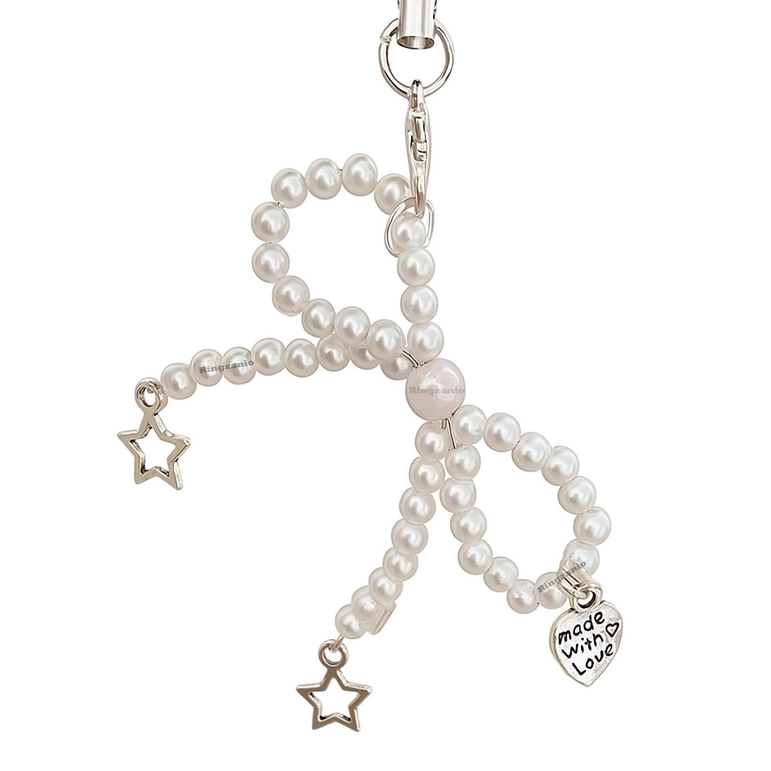 Bag Charm |Pearl Bow Design With Heart Charm | Cherry Charms | Key Ring Bag Charms for handbags keychain Unique Key Chains for Women Key Ring for Girls Cherry Charms for Bags Car Accessories-image-14