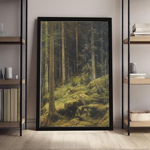 Impression sur toile Forest Wilderness d'Ivan Shishkin cadre 50x75 cm