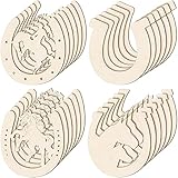 ILUBUTO 24 Stück Hufeisen Kindergeburtstag Holz Holzscheiben Scheiben Hufeisen Ausschnitte Handwerk für DIY Dekoration,Geburtstagsdeko Party, Babypartys