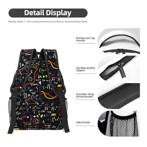 Sac de travail pour ordinateur portable avec compartiments et imprimé mathématique original