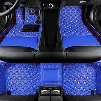 Custom Leather Waterproof Car Floor Mats for 99% Sedan SUV Sports Car Black Beige Mens Womens Vehicle Pads Mat Blue