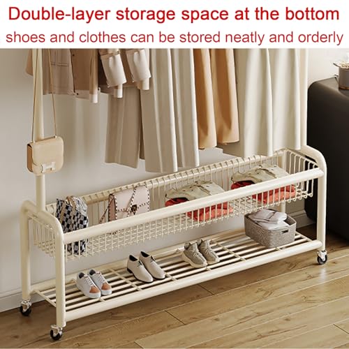Meuble penderie à roulettes 100cm pour solutionner le manque de rangement dressing - 6