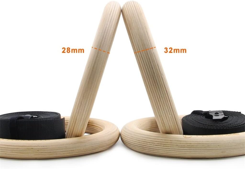 1 Pair Gymnastic Rings Pull Up Gym for Home Fitness Strength Training. 2.8cm*4.5m Adjustable Straps for Optional