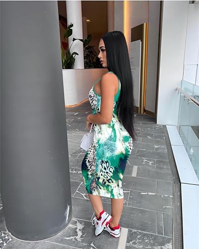 Image of Nimsruc Women Casual Sexy Tank Top Bodycon Dress Summer Pencil Sleeveless Basic Midi Club Dresses