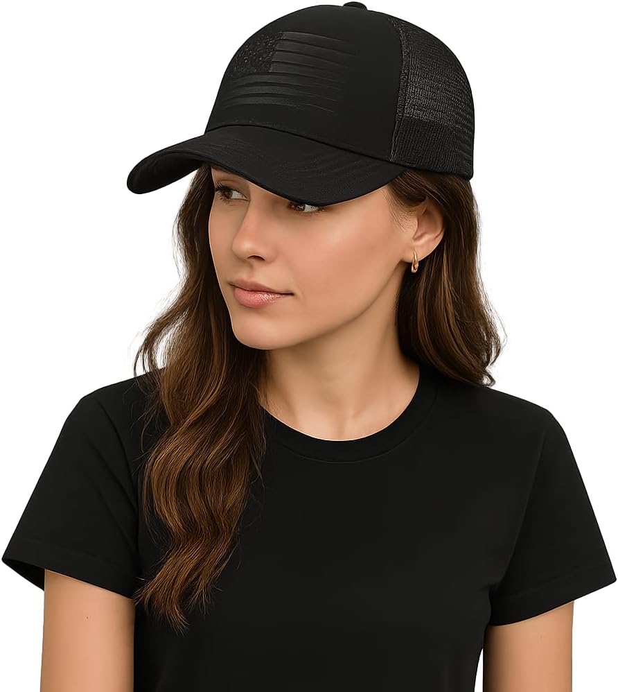 American Flag Hat | Snapback Adjustable Mesh Trucker Baseball Cap | Men Women Outdoor & Casual Wear - Image 9