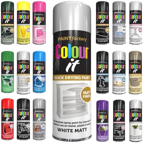 All Purpose Aerosol Spray Paint 250ml Quick Drying Spray / 1x Pair of Disposable Gloves, Fast Dry and Excellent Coverage for Wood, Metal, Plastic and more (1 x Pack, Black Gloss)