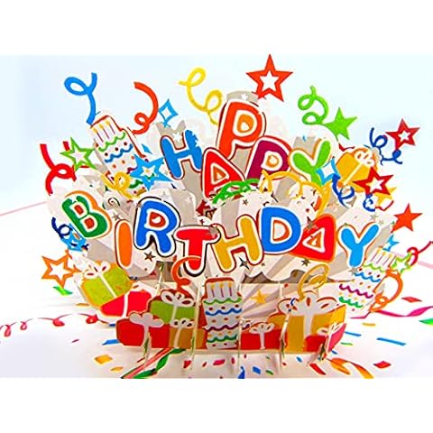 Happy Birthday, Pop Up Card, 3D Popup Greeting Cards, for Birthday | 6" x 6" Cover