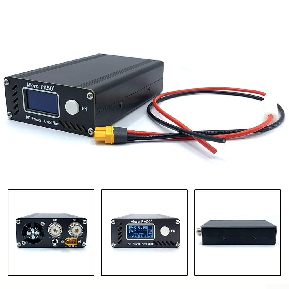 Micro PA50+ (PA50 Plus) 50 W 3,5–28,5 MHz HF-Leistungs-Tiefpassfilter unterstützt CW-Halbstecker-Modus, Schaltprotokolle und erweiterten UHF-KYD-HF-Stecker, BJ45D565US014Y7L13O3SP73G58BQ3