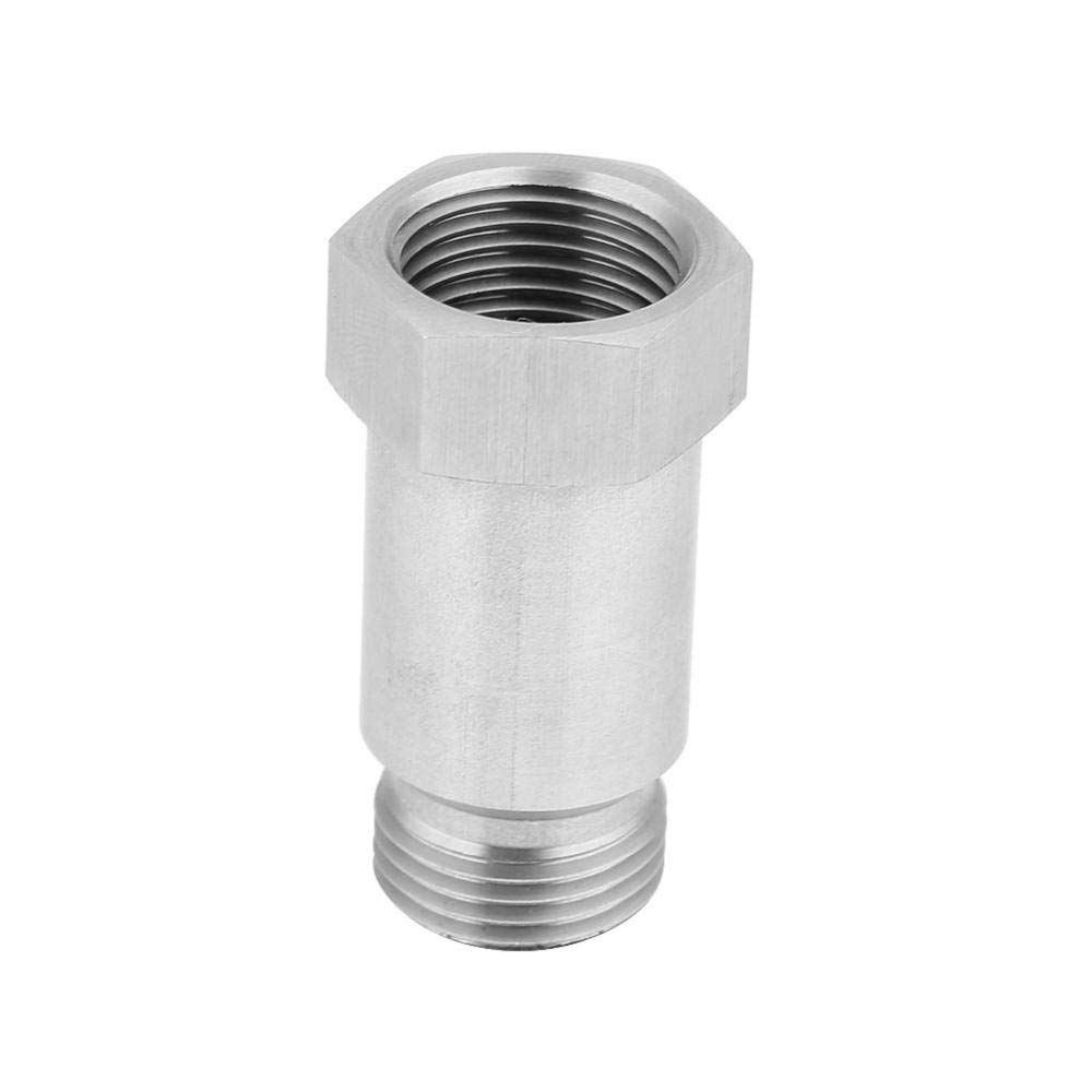 Qiilu Sensore di Ossigeno in Acciaio Inox O2 lambda Extender Spacer per Decat e Idrogeno M18x1.5